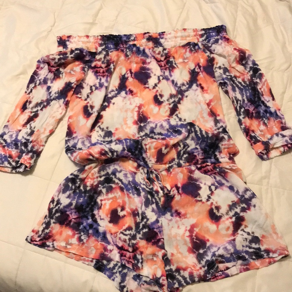 Raisins TIE-DYE Romper Swimsuit Cover-Up - Large